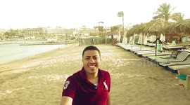 Traveller Enjoys His Day On Beach At Sharm El Sheikh