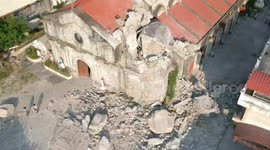 St. Catherine of alexandria parish church collapsed belfry due to 6.1 magnitude earthquake