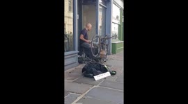 Playing drum and bass using a bike