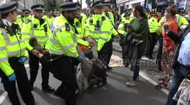 Police arrest Extinction Rebellion activists at Marble Arch in London