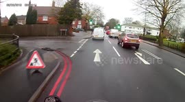 white van no left turn