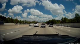 Crazy close call on the freeway
