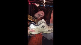 drinking from a shoe