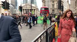 Extinction Rebellion protesters block traffic outside Bank of England in London
