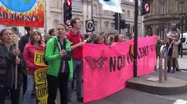 Extinction Rebellion activists block road on the final day of protests in central London