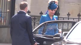 Prince Harry and Duchess of Cambridge attend Anzac Day service in London