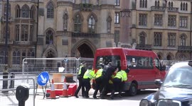 Royal Fail! Red post van breaks down outside Westminster Abbey after Prince Harry visit