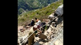 Hard Working People of Mountains/Hills. India.
