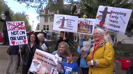 4-year-old children protest against testing in central London