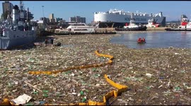 Clean up operation begins at Durban Harbour after floods left debris in the sea