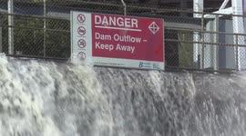 Severe flooding and waste debris washing up as rivers ride in Bracebridge Canada which is under a state of emergency due to the worsening floods