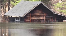 Severe flooding in Hunstville Ontario which is one of several areas in Canada receiving historic flooding this spring
