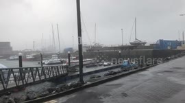 Safely ashore as an atlantic storm rips trough the port of fenit