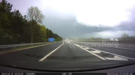 Lightning strike on M6 motorway
