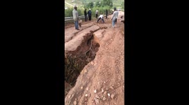 Terrible weather destroyed the road