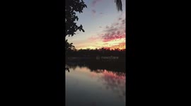 Incredible Deep Red Sunset In Hawaii