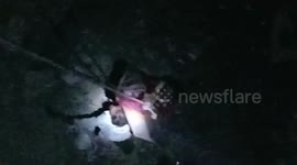 Boy survives after falling down a 40 feet dry well in central India, rescued by locals