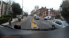 RAW VERSION: UK truck driver's quick reactions prevent tragedy