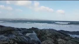 Storm Hannah batters Cornwall with high winds and large waves
