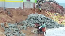 Southern Indian town faces coastal erosion days before Cyclone Fani is due to make landfall
