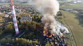 Fire near Moscow Peshki taken off to the copter