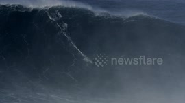 German surfer rides monster wave in Nazaré setting up the race for a new world record
