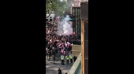 Ajax ultras take over Leicester Square ahead of Champions League clash with Tottenham
