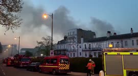Major fire rips through luxury spa hotel Richmond London - compiled clips
