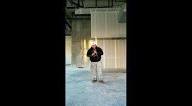 Native American flute on a construction site with epic reverb