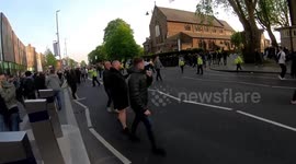 Ajax and Tottenham fans clash ahead of their Champions League semifinal