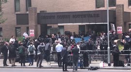 Protestors gather outside London court as media awaits statement from Julian Assange