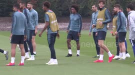Eden Hazard's brilliant reaction as Ruben Loftus-Cheek is nutmegged during Chelsea training