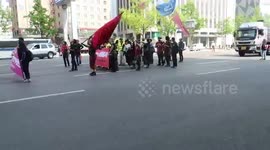 May 1st Seoul Korea labour protests including yellow jackets