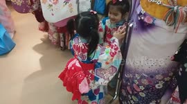 this is her first time dress in Japanese dress.