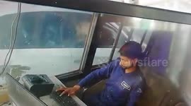 Cheeky monkey caught on camera stealing money from toll booth worker in northern India