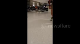Baby welcomes Daddy home from Army Training.