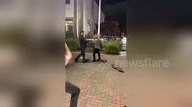 Furious woman confronts boyfriend after she catches him skating with locals