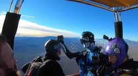 Skydivers jumping from Hot Air Balloon in Vegas