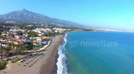 flying over beach in marbella