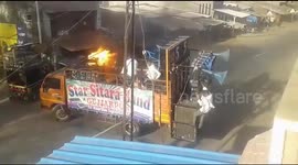 Brave man drives wedding band van to safety after it catches fire