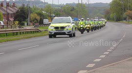 Police convoy leaving for the final stage of the Tour De Yorkshire