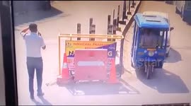 Cop safe after woman scooterist rams him from behind