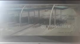 Watch -Speeding bus hits truck from behind at Indore-Ahmedabad National highway  toll plaza in Dhar