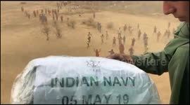 Relief Camps and Community Kitchens Setup by Indian Navy in villages near Puri Orridsa India.