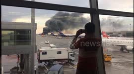 Huge plumes of smoke rise into air from deadly Moscow plane fire