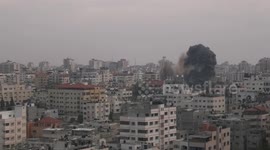 The bombing of a building in the Gaza Strip, Israeli F-16 airstrike