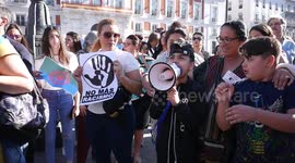 Gypsy children protesting against racism in Madrid