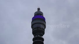 The BT Tower Is Lit Up To Celebrate The Birth Of Harry And Meghan's Royal Baby Boy