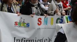 Nurses march through the streets of Paris