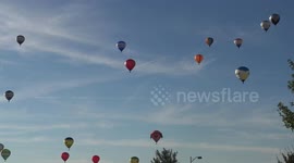 Spectacular array of hot air balloons on display at European festival